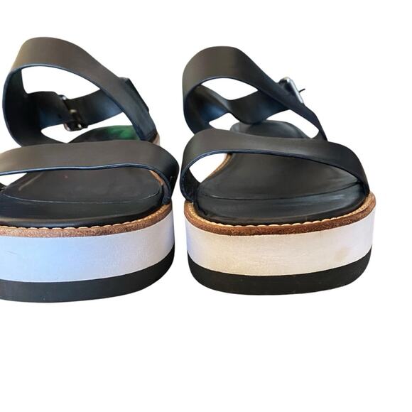 Vince Mana Platform Black White Leather Women's Sandals size 9 - Picture 4 of 10